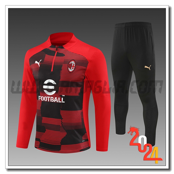Tuta Allenamento AC Milan Bambino Rosso/Nero 2024 2025 -03