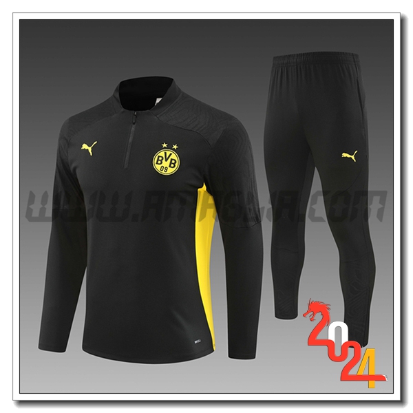 Tuta Allenamento Dortmund Bambino Nero/Giallo 2024 2025
