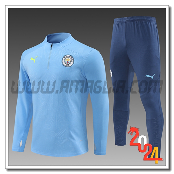 Tuta Allenamento Manchester City Bambino Azzurro 2024 2025