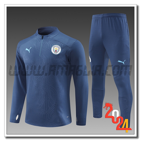 Tuta Allenamento Manchester City Bambino Blu Reale 2024 2025