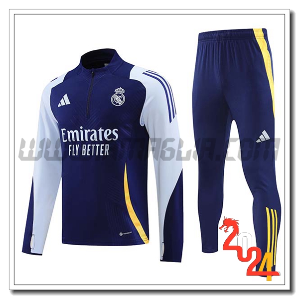 Tuta Allenamento Real Madrid Bambino Blu/Bianco 2024 2025