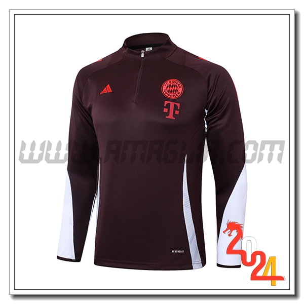 Felpa Allenamento Bayern Monaco Marrone/Bianco 2024 2025