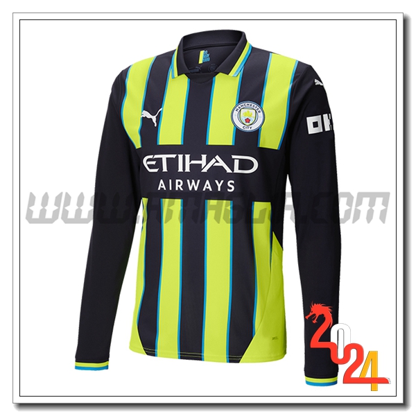 Seconda Nuovo Maglia Manchester City Maniche lunghe 2024 2025