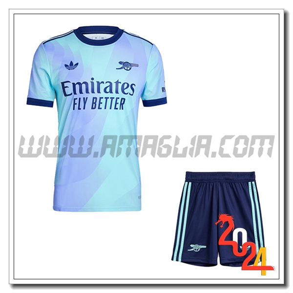 Nuovo Kit Maglia Arsenal Bambino Terzo 2024 2025