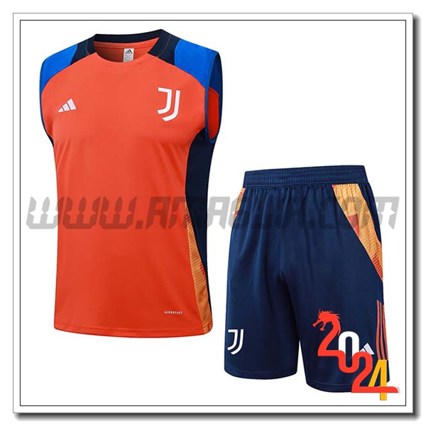 Kit Canotta Allenamento Juventus Arancia/Blu 2024 2025