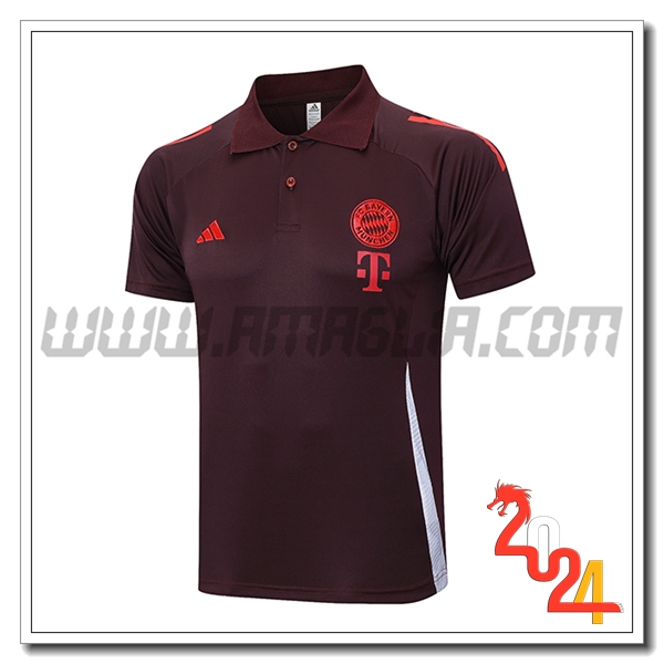 Maglia Polo Bayern Monaco Marrone/Rosso 2024 2025