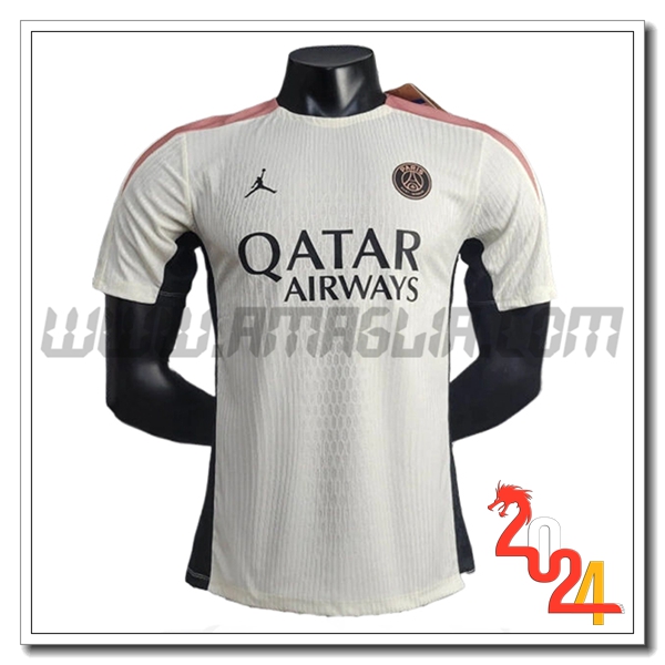 T Shirt Allenamento PSG Bianco/Rosa 2024 2025