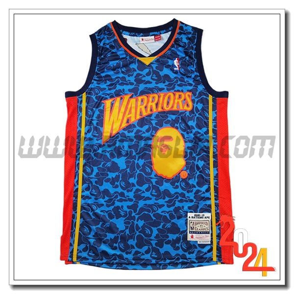 Maglia Golden State Warriors (BAPE #93) 2024/25 Blu/Giallo/Rosso