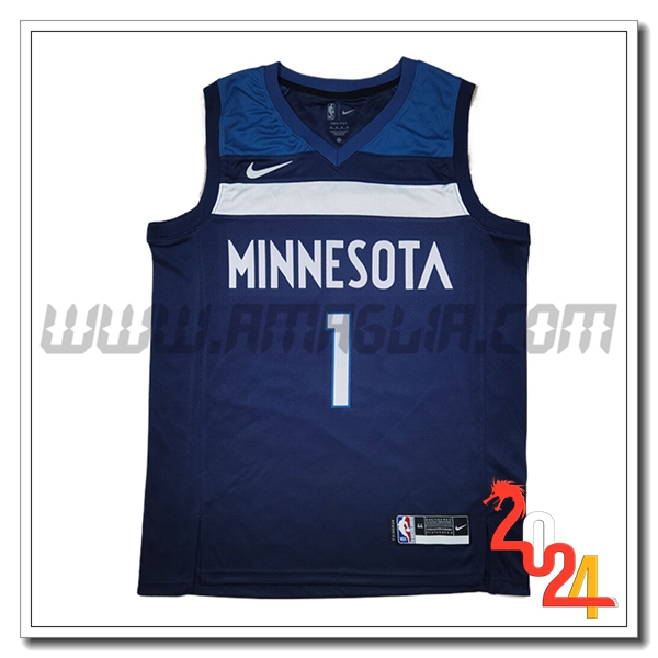 Maglia Minnesota Timberwolves (EDWARDS #1) 2024/25 Blu Scuro