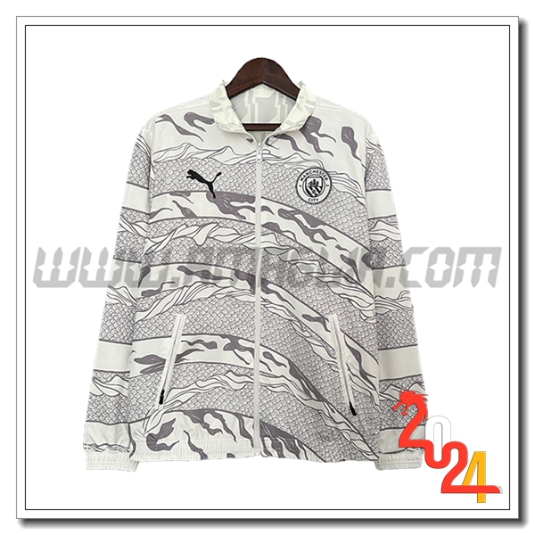 Giacca A Vento Manchester City Bianco/Grigio 2024 2025 -02