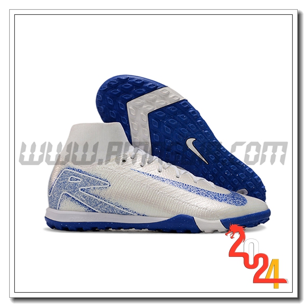 Nike Scarpe Da Calcio Air Zoom Mercurial Superfly X Elite TF Bianco/Blu