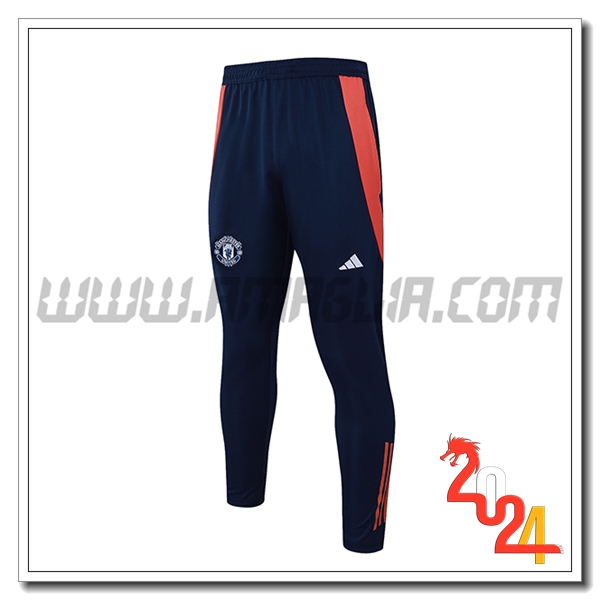 Pantaloni Allenamento Manchester United Blu/Arancia 2024 2025