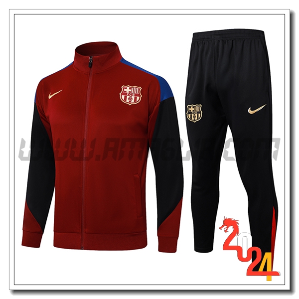 Tuta Allenamento Giacca FC Barcellona Rosso/Nero/Blu 2024 2025
