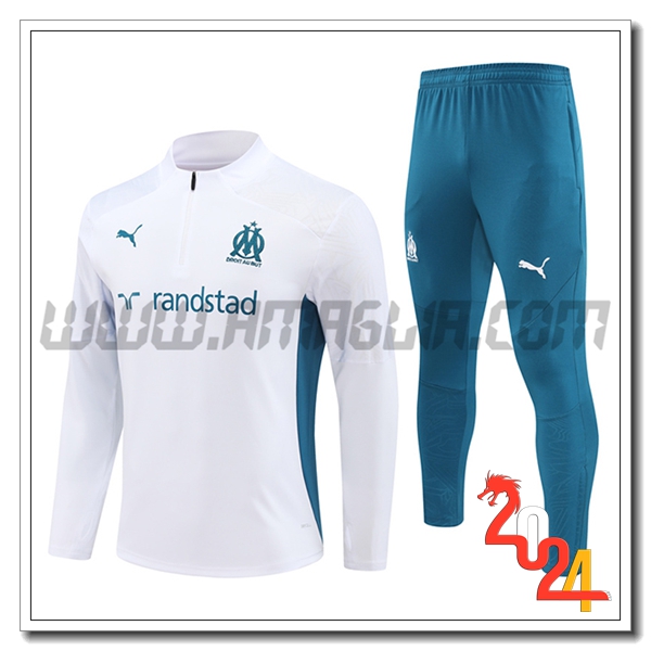 Tuta Allenamento Marsiglia Bianco/Verde 2024 2025