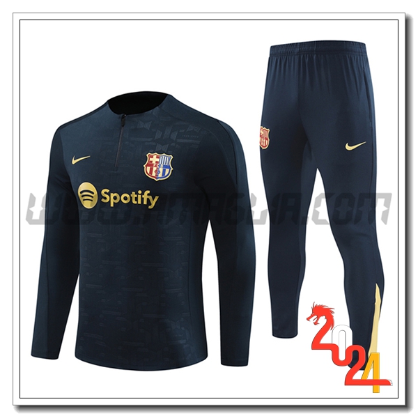 Tuta Allenamento FC Barcellona Blu Scuro 2024 2025