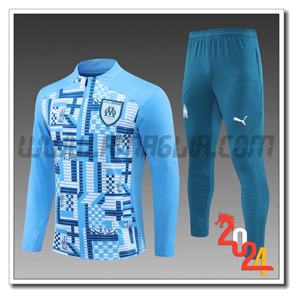 Tuta Allenamento Marsiglia Bambino Azzurro 2024 2025