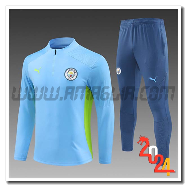Tuta Allenamento Manchester City Bambino Azzurro 2024 2025