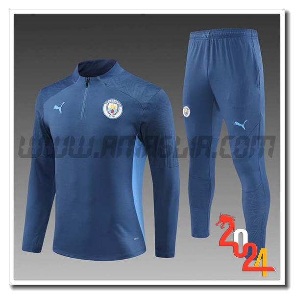 Tuta Allenamento Manchester City Bambino Blu Reale 2024 2025