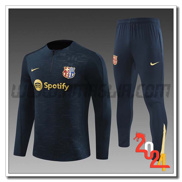 Tuta Allenamento FC Barcellona Bambino Blu Scuro 2024 2025