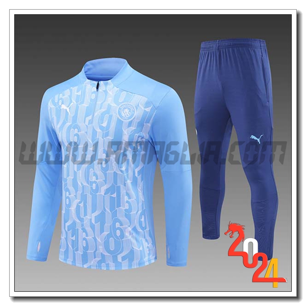 Tuta Allenamento Manchester City Bambino Blu/Bianco 2024 2025