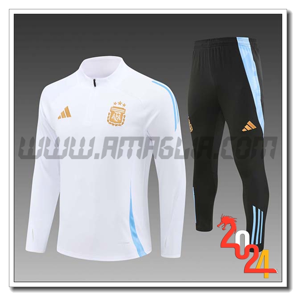 Tuta Allenamento Argentina Bambino Bianco/Blu 2024 2025