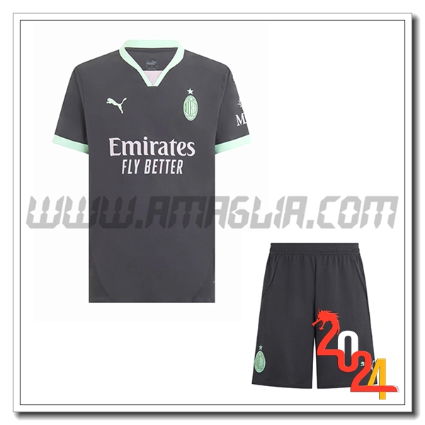 Nuovo Kit Maglia AC Milan Bambino Terzo 2024 2025
