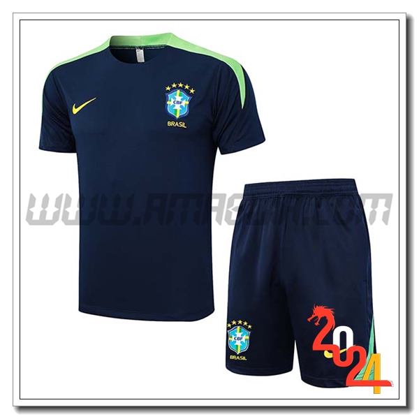 Kit Maglia Allenamento Brasile Blu/Verde 2024 2025 -04