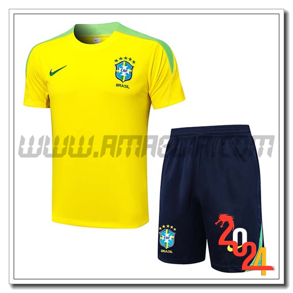 Kit Maglia Allenamento Brasile Giallo/Verde 2024 2025
