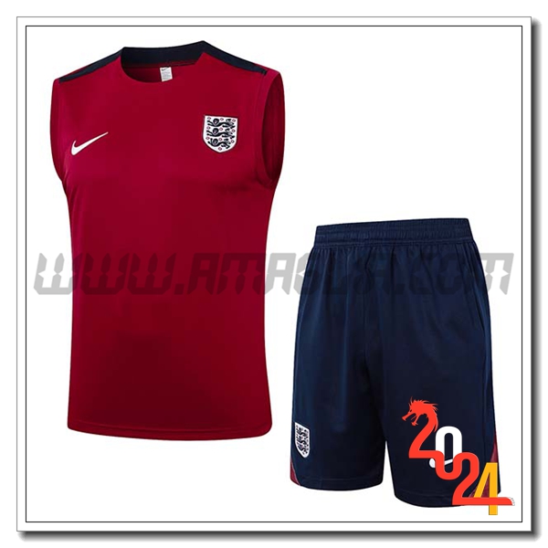Kit Canotta Allenamento Inghilterra Rosso/Nero 2024 2025