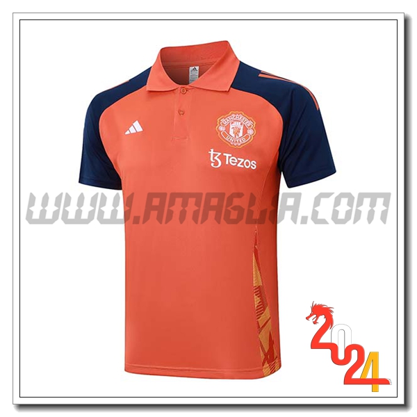 Maglia Polo Manchester United Arancia/Blu 2024 2025