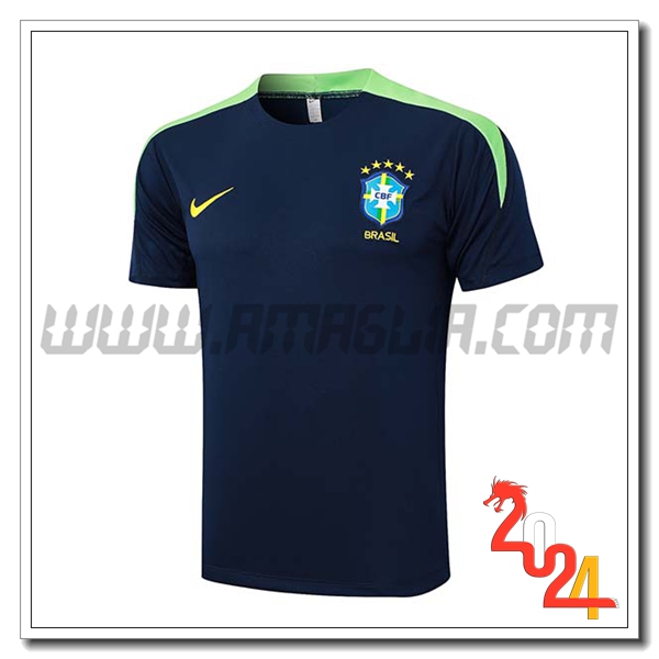 T Shirt Allenamento Brasile Blu/Verde 2024 2025