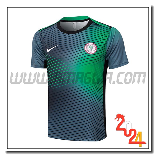 T Shirt Allenamento Nigeria Nero/Verde 2024 2025