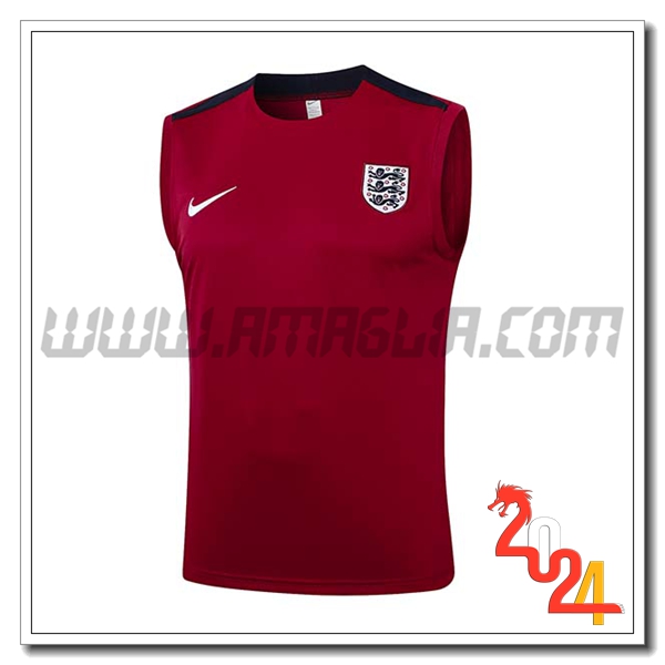 Canotta Allenamento Inghilterra Rosso/Nero 2024 2025