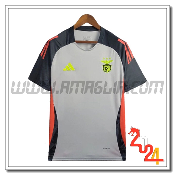 T Shirt Allenamento S.L.Benfica Grigio/Nero/Arancia 2024 2025