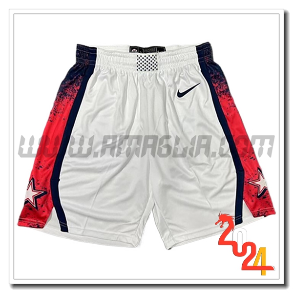 Pantaloncini NBA USA 2024/25 Bianco/Rosso/Nero