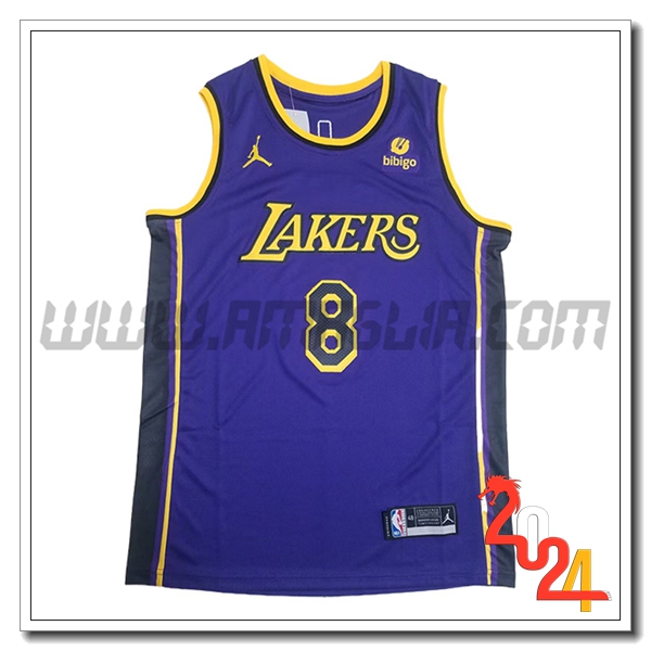Maglia Los Angeles Lakers (BRYANT #8) 2024/25 Viola/Giallo