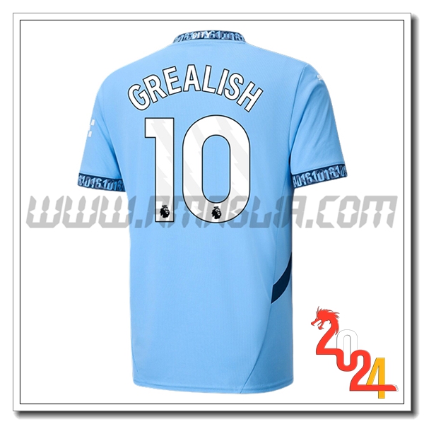 Prima Maglia Calcio Manchester City GREALISH #10 2024 2025