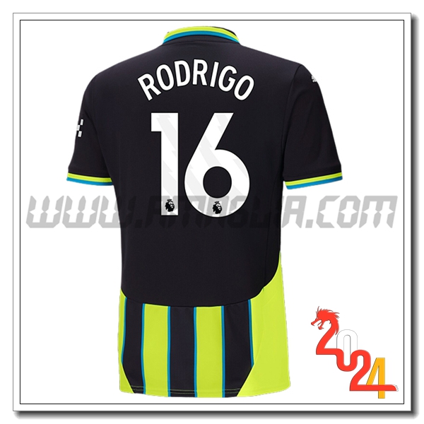Seconda Maglia Calcio Manchester City RODRIGO #16 2024 2025