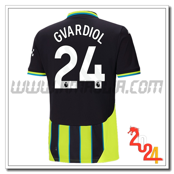 Seconda Maglia Calcio Manchester City GVARDIOL #24 2024 2025