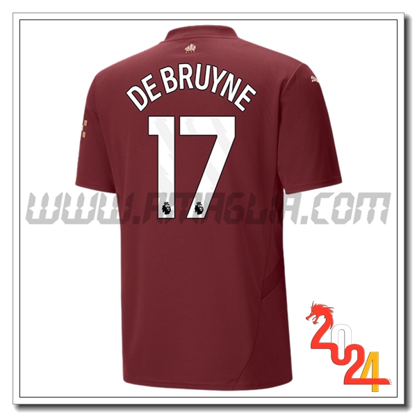 Terzo Maglia Calcio Manchester City DE BRUYNE #17 2024 2025