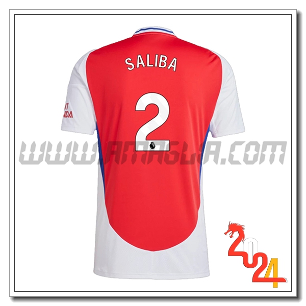 Prima Maglia Calcio Arsenal SALIBA #2 2024 2025