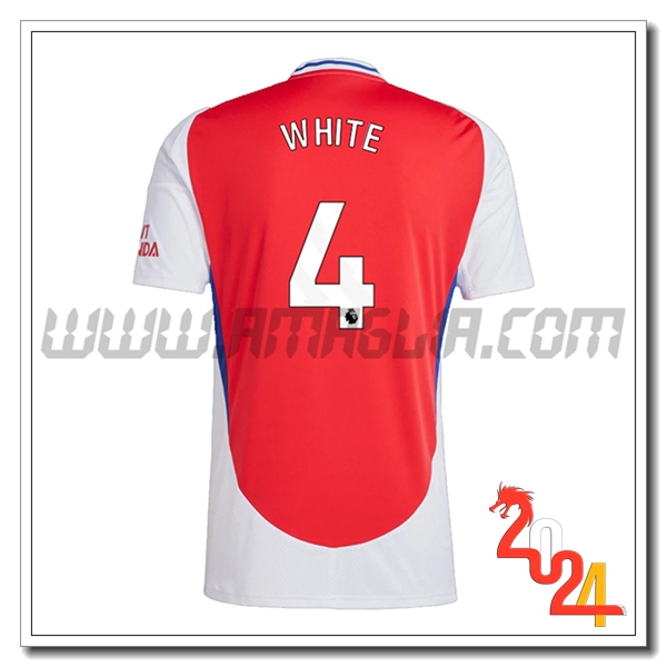 Prima Maglia Calcio Arsenal WHITE #4 2024 2025