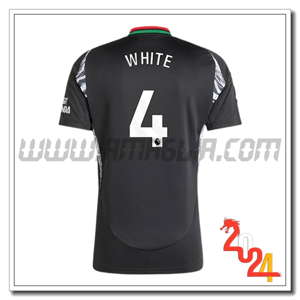 Seconda Maglia Calcio Arsenal WHITE #4 2024 2025