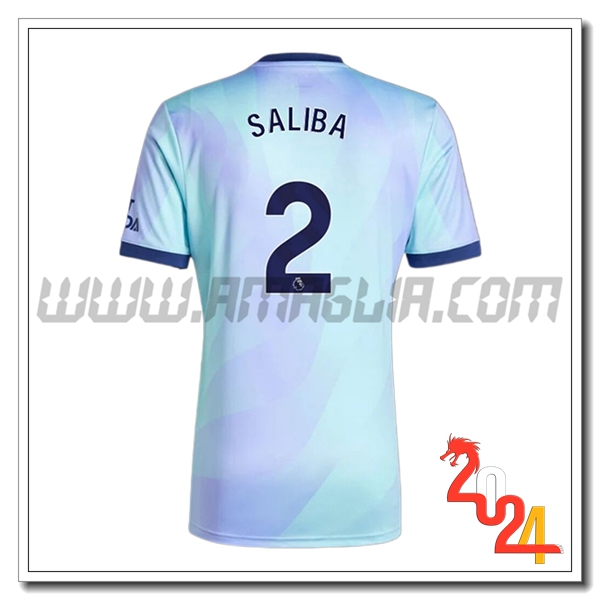 Terzo Maglia Calcio Arsenal SALIBA #2 2024 2025