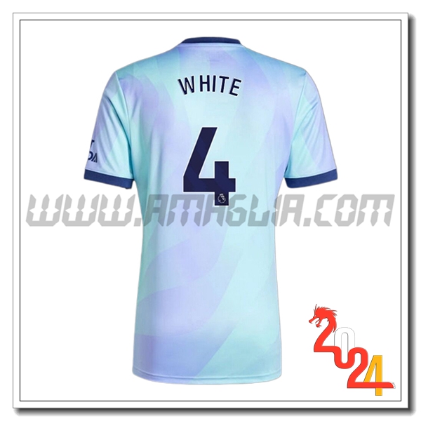 Terzo Maglia Calcio Arsenal WHITE #4 2024 2025
