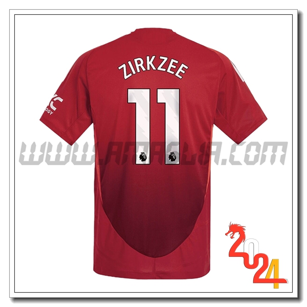 Prima Maglia Calcio Manchester United ZIRKZEE #11 2024 2025