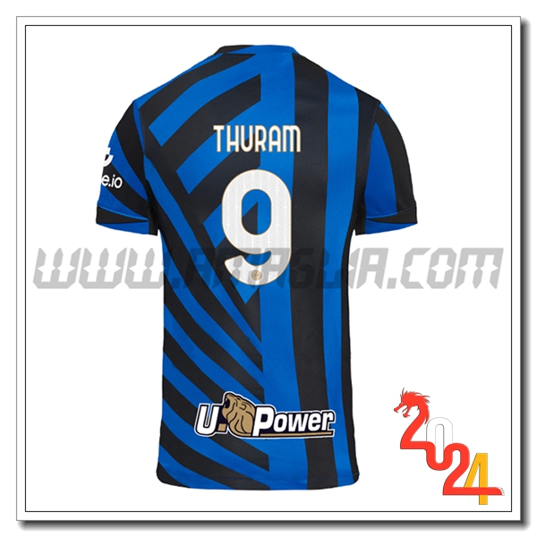 Prima Maglia Calcio Inter Milan THURAM #9 2024 2025