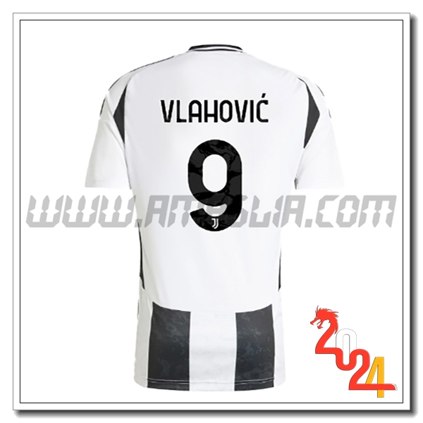 Prima Maglia Calcio Juventus VLAHOVIC #9 2024 2025