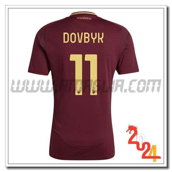 Prima Maglia Calcio AS Roma DOVBYK #11 2024 2025