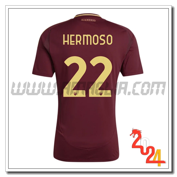 Prima Maglia Calcio AS Roma HERMOSO #22 2024 2025
